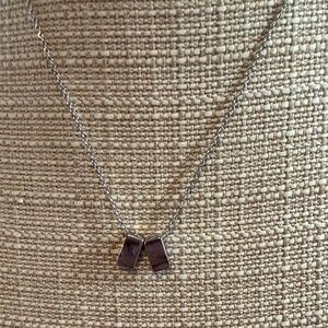 Anavia Double Cubes Chic Silver Necklace